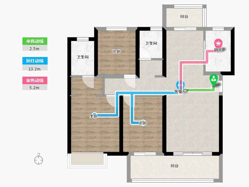 河南省-郑州市-中海如园-90.00-户型库-动静线