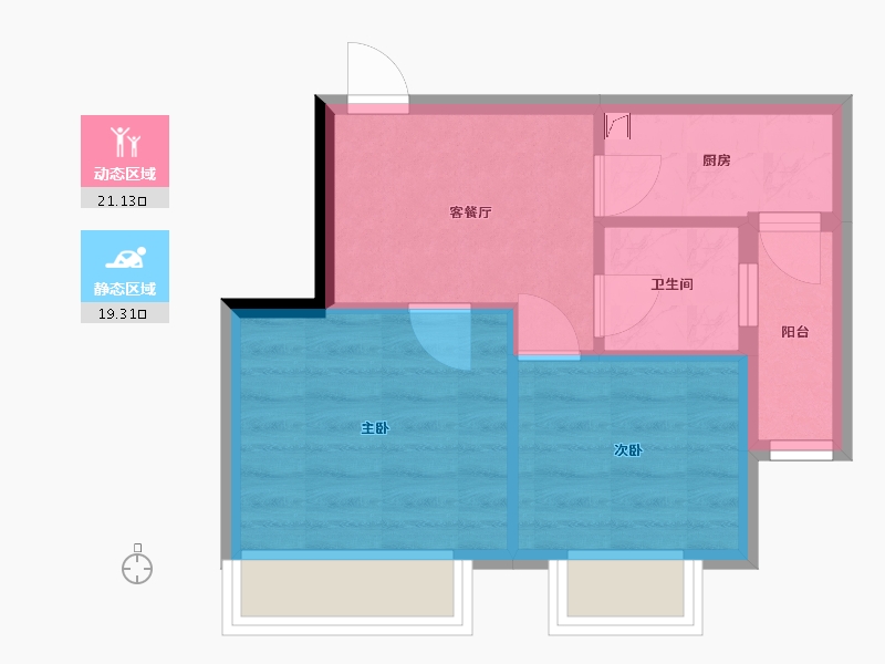 广西壮族自治区-南宁市-龙基传媒星城-36.66-户型库-动静分区