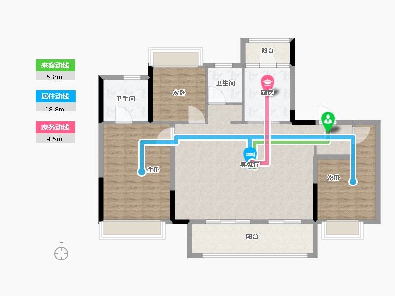 贵州省-遵义市-美的·悦江府-115.00-户型库-动静线