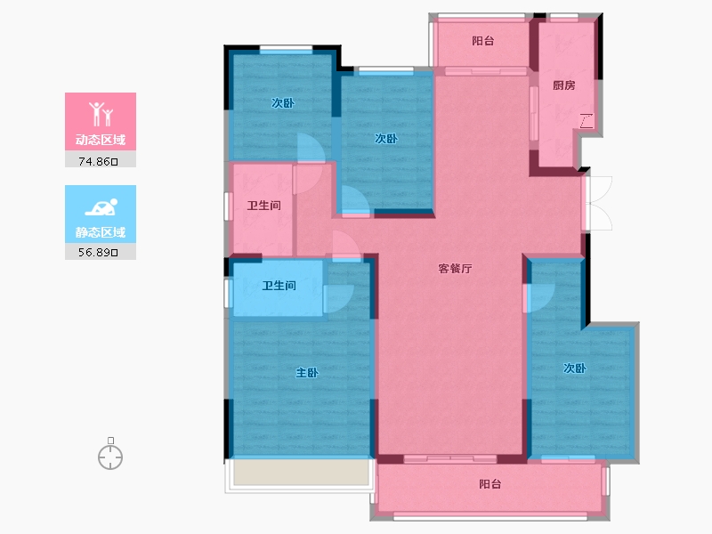 贵州省-遵义市-金科·白鹭湖-130.00-户型库-动静分区