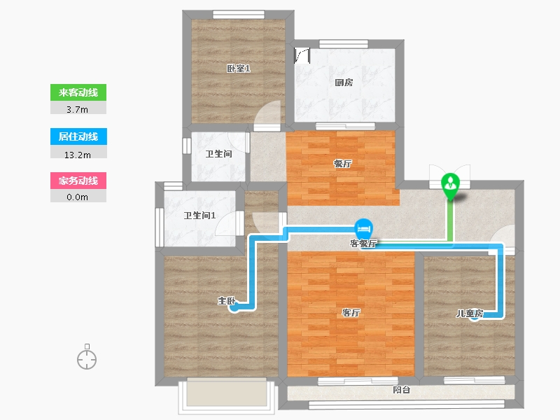 河北省-唐山市-紫樾宸府-81.90-户型库-动静线