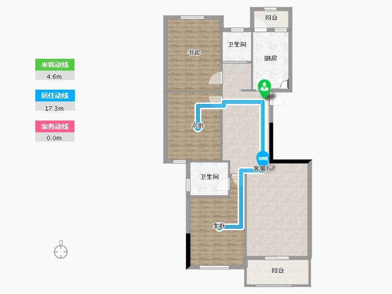 浙江省-宁波市-双和家苑-127.00-户型库-动静线