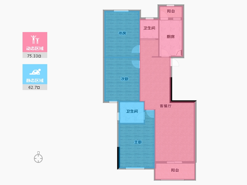 浙江省-宁波市-双和家苑-127.00-户型库-动静分区