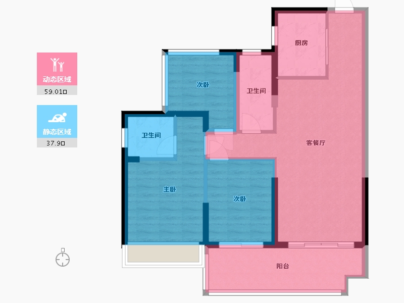 广东省-惠州市-碧桂园十里银滩维港湾-101.00-户型库-动静分区