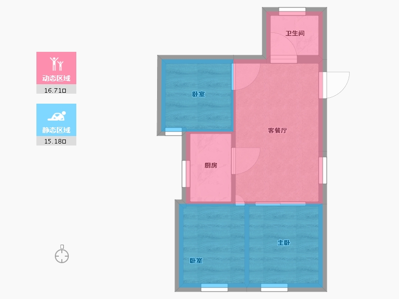 浙江省-宁波市-都市风华-85.00-户型库-动静分区