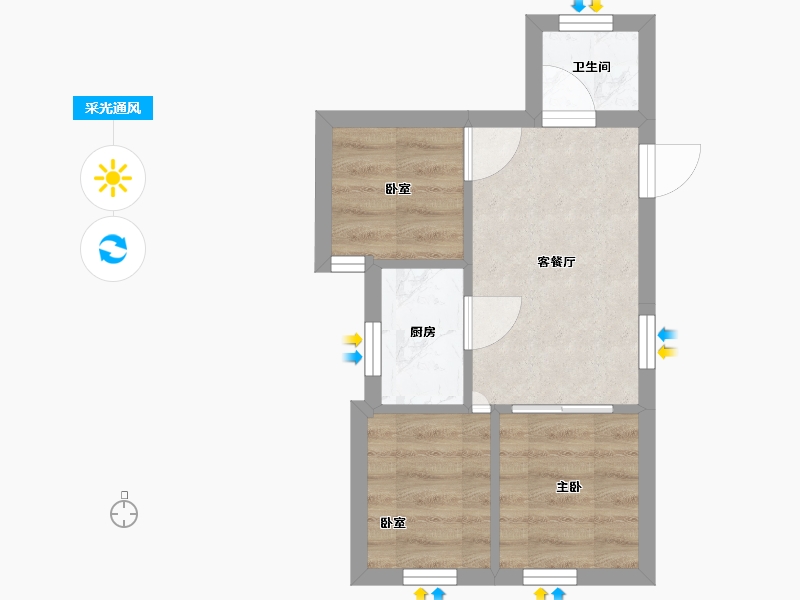 浙江省-宁波市-都市风华-85.00-户型库-采光通风