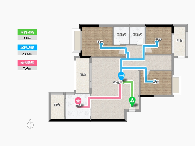 福建省-泉州市-碧湖佳苑-110.00-户型库-动静线