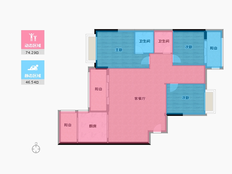 福建省-泉州市-碧湖佳苑-110.00-户型库-动静分区