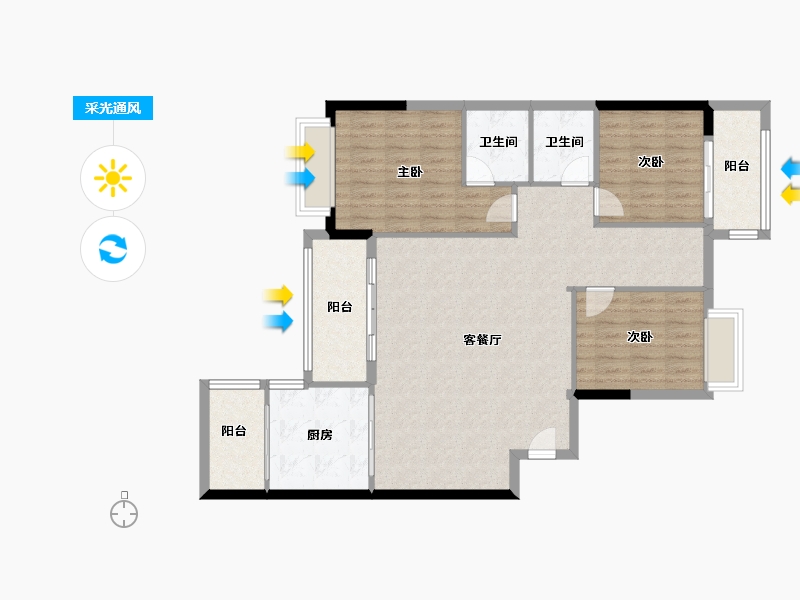 福建省-泉州市-碧湖佳苑-110.00-户型库-采光通风