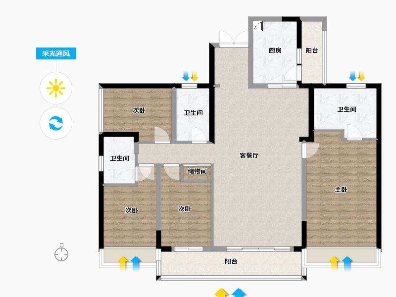 广东省-深圳市-半山臻境-140.00-户型库-采光通风