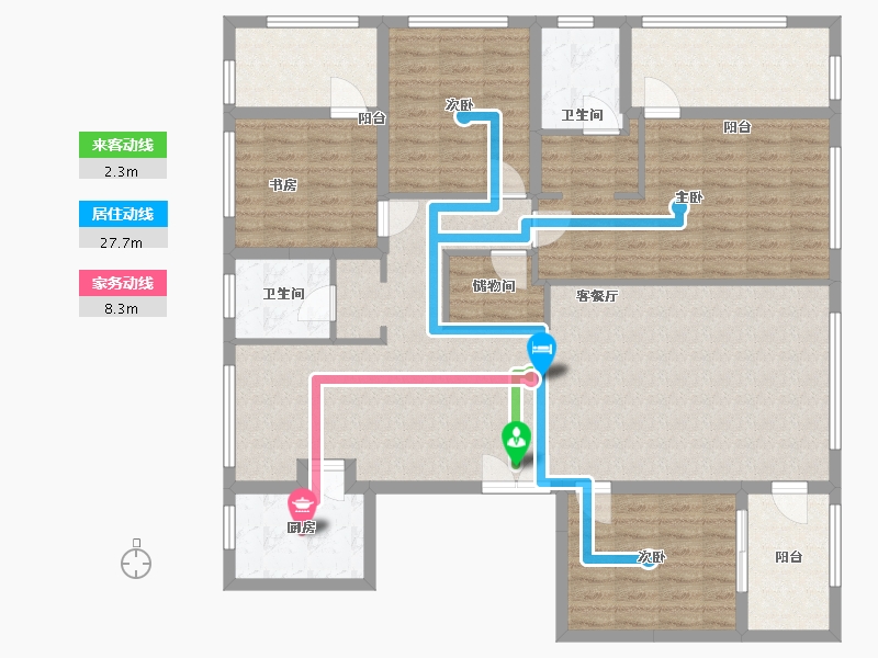 浙江省-金华市-金报·步阳华府-144.00-户型库-动静线