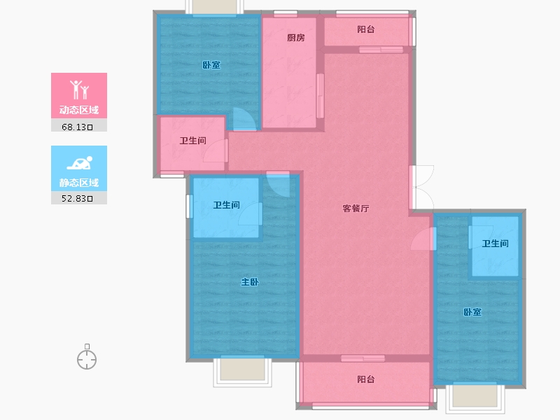 陕西省-咸阳市-沁园春天-130.00-户型库-动静分区