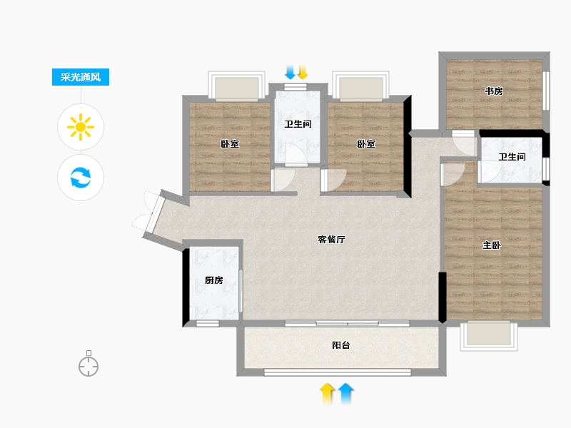 广西壮族自治区-南宁市-建工城-94.68-户型库-采光通风