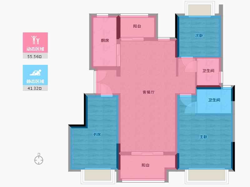 重庆-重庆市-中交中央公园-90.00-户型库-动静分区