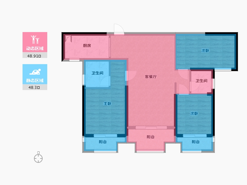 湖南省-长沙市-长房金阳府-91.14-户型库-动静分区