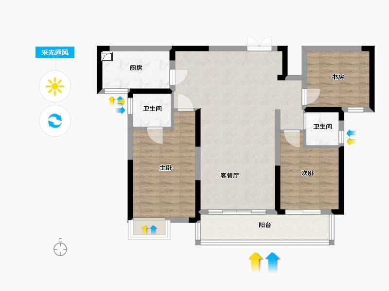 湖南省-张家界市-中建-凤栖台-121.00-户型库-采光通风