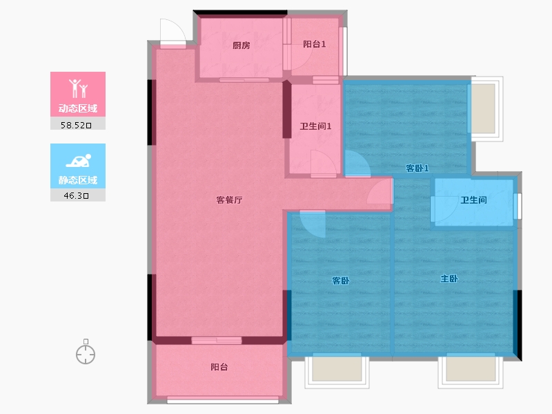 广西壮族自治区-贵港市-万锦中央城-100.00-户型库-动静分区