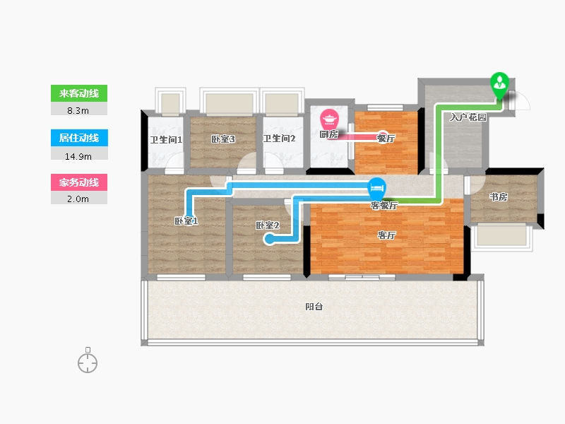 湖北省-十堰市-御澜湾-105.58-户型库-动静线