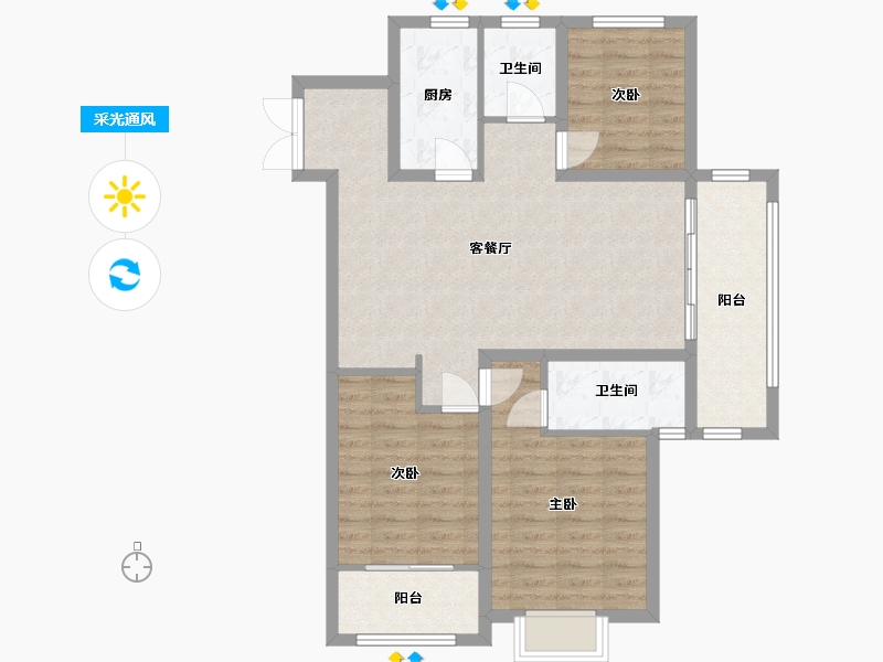 山东省-临沂市-上品新城-97.20-户型库-采光通风