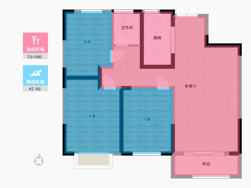 山东省-泰安市-福源翡翠嘉苑-90.00-户型库-动静分区