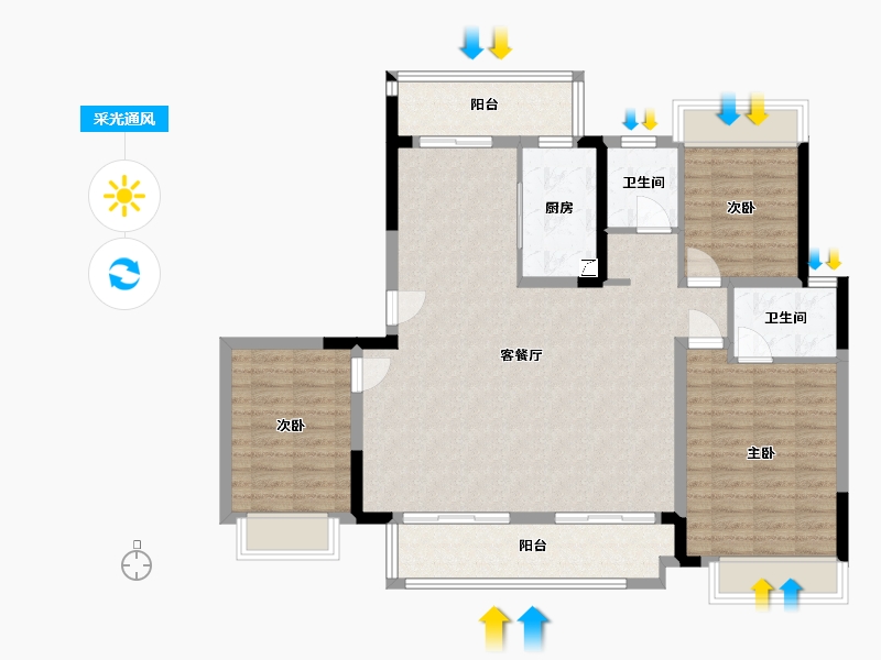 广西壮族自治区-柳州市-揽山庭-112.00-户型库-采光通风