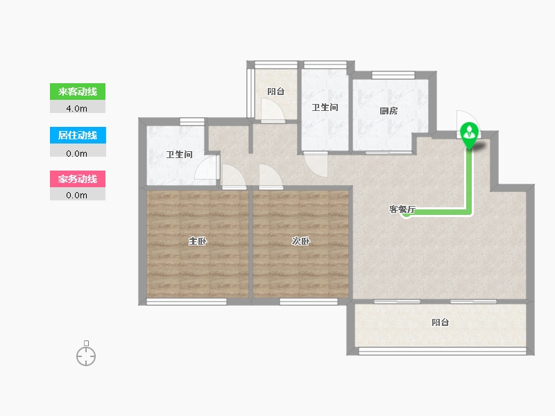 江苏省-苏州市-朗诗蔚蓝广场-88.00-户型库-动静线