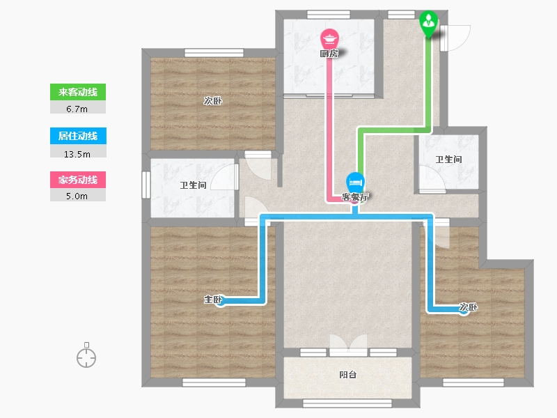 山东省-青岛市-上海花园-97.00-户型库-动静线