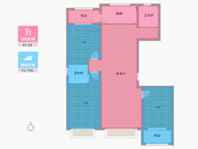 山东省-潍坊市-欣泰世纪城-北区-114.00-户型库-动静分区