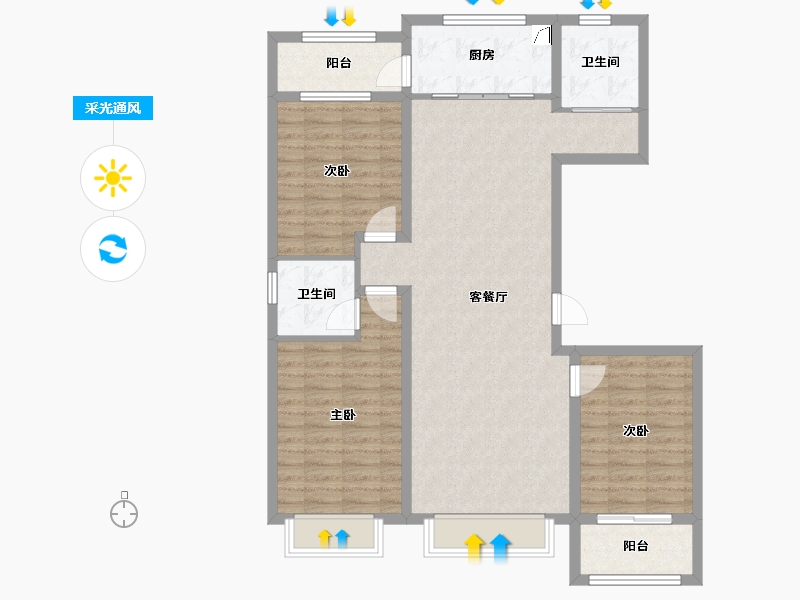 山东省-潍坊市-欣泰世纪城-北区-114.00-户型库-采光通风