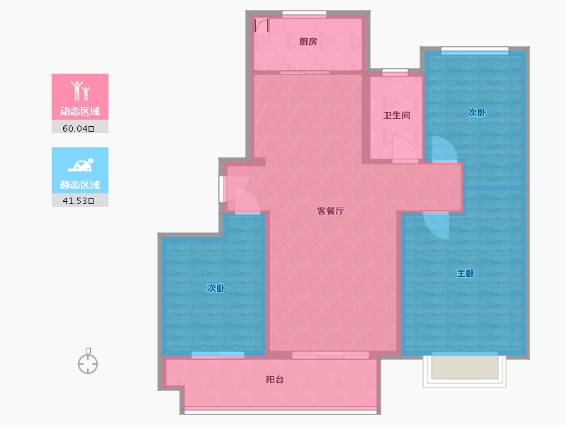 山东省-临沂市-宝丽·天樾-91.60-户型库-动静分区