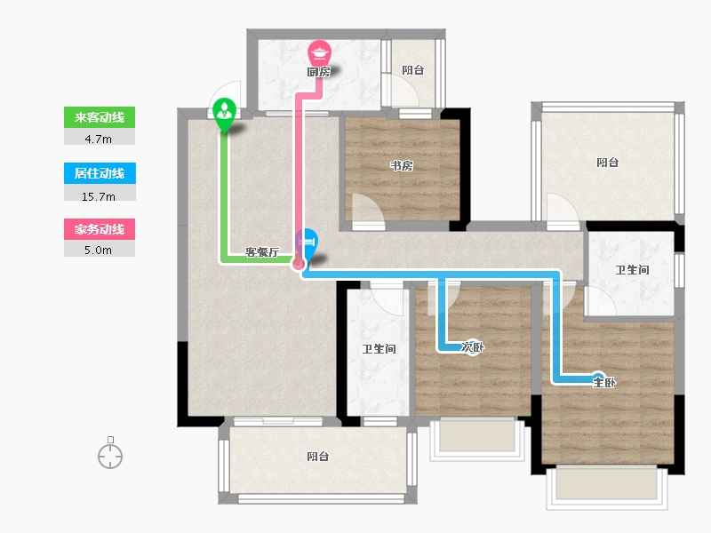 广西壮族自治区-南宁市-明昱公园-89.00-户型库-动静线