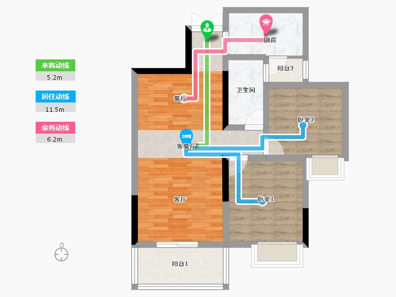 广西壮族自治区-柳州市-古亭春晓-68.96-户型库-动静线