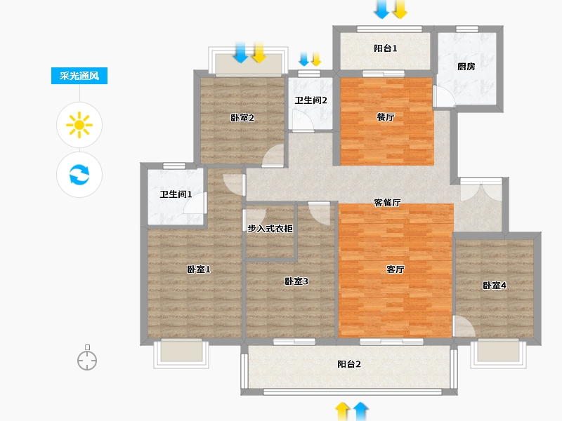 广西壮族自治区-柳州市-博慧江山悦-127.47-户型库-采光通风