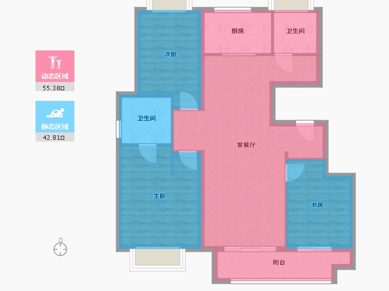 湖北省-武汉市-中交鸿园-86.64-户型库-动静分区