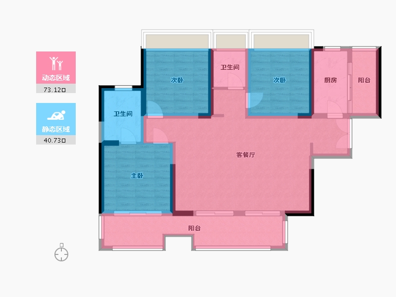 四川省-德阳市-江樾居-102.00-户型库-动静分区