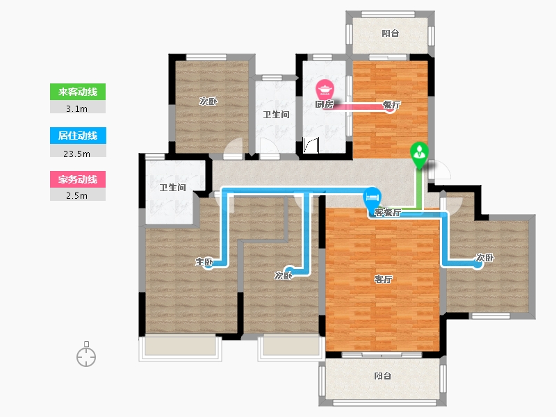 河南省-焦作市-建业春天里西樾-135.00-户型库-动静线