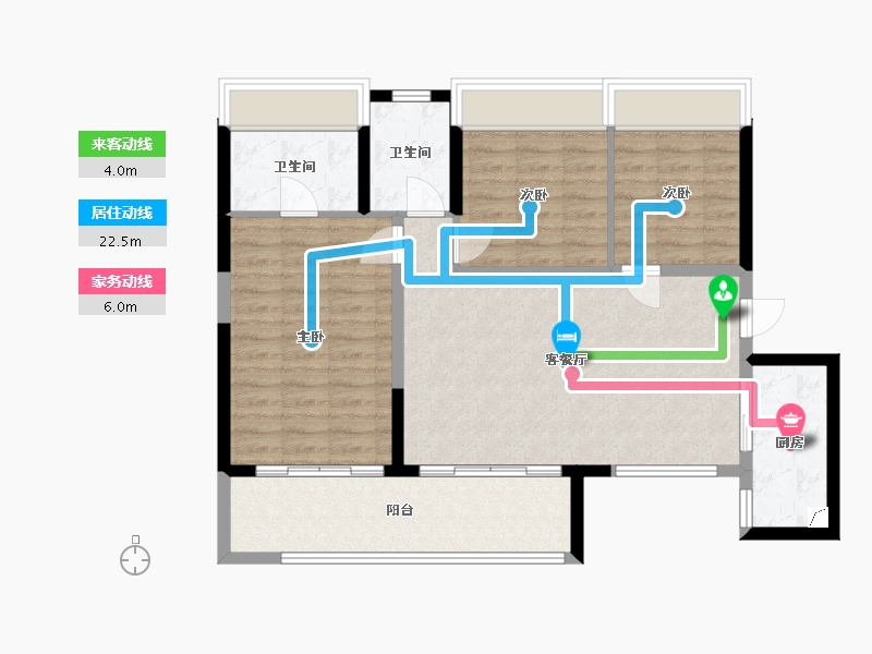 四川省-乐山市-碧桂园峨眉华府-92.00-户型库-动静线