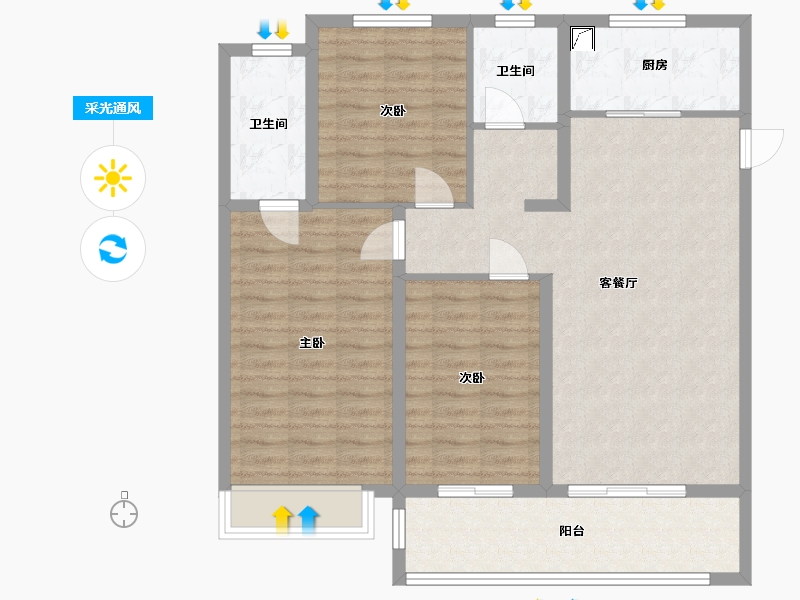 河南省-漯河市-天鑫丽水湾-99.00-户型库-采光通风