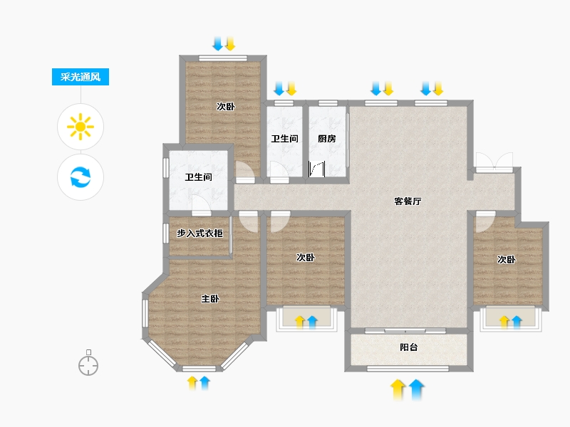 河北省-石家庄市-水木清华-140.00-户型库-采光通风