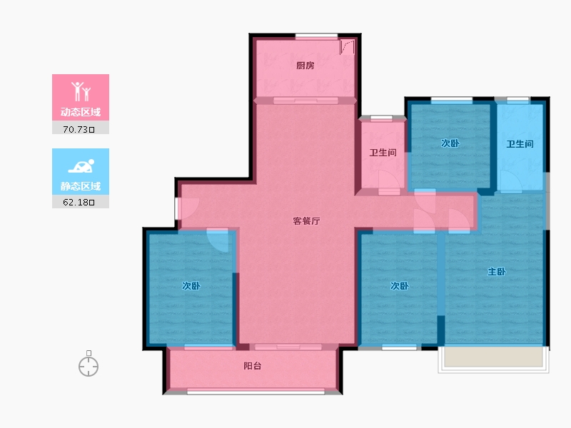 山东省-潍坊市-中海大观天下-133.49-户型库-动静分区