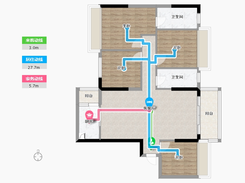 广东省-河源市-龙腾花园2期-108.29-户型库-动静线