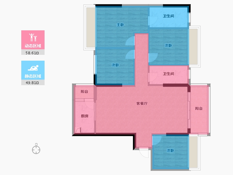 广东省-河源市-龙腾花园2期-108.29-户型库-动静分区