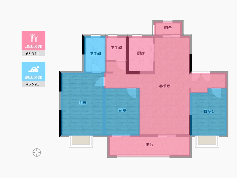 湖北省-宜昌市-保利山海大观-128.00-户型库-动静分区