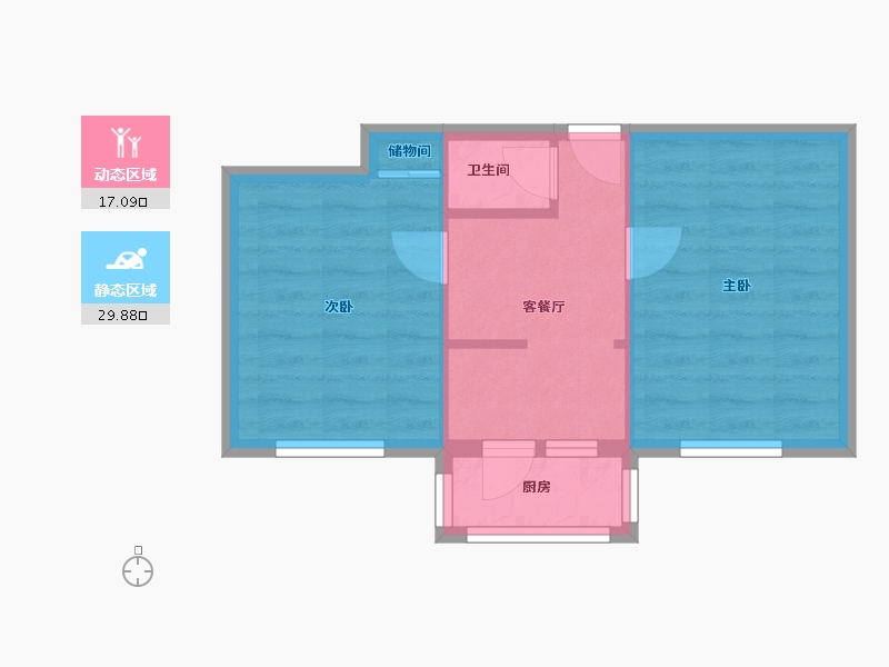 北京-北京市-香河园中里6号-40.00-户型库-动静分区