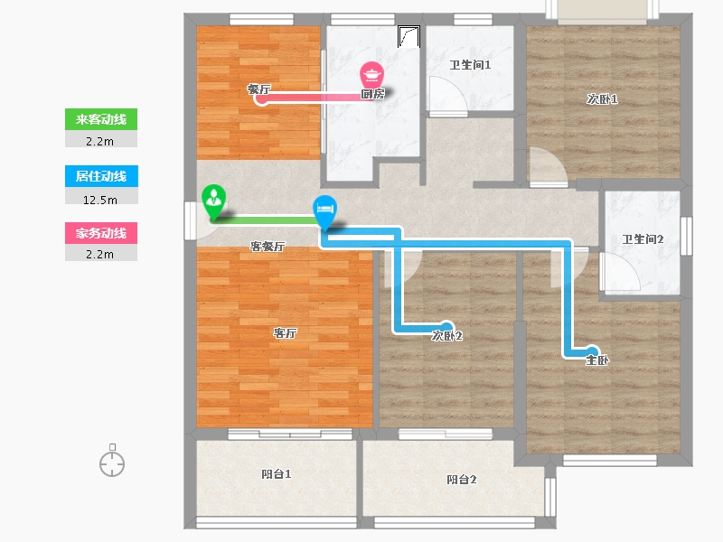 福建省-福州市-福清三福龙景-110.00-户型库-动静线