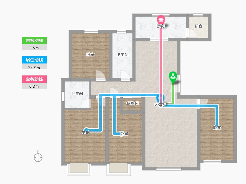 甘肃省-酒泉市-光明玺园-127.30-户型库-动静线