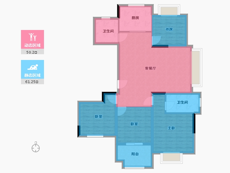 安徽省-宣城市-贝林·棠樾湾-99.80-户型库-动静分区