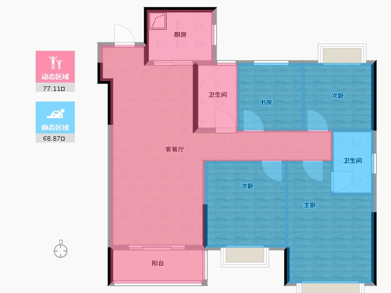 江苏省-无锡市-华润置地公元九里-133.00-户型库-动静分区