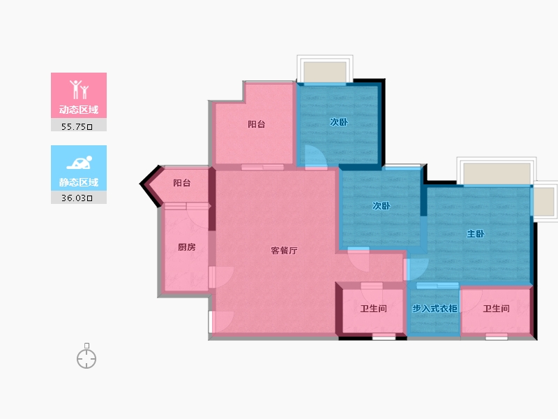 四川省-成都市-正坤悦澜庭-84.00-户型库-动静分区