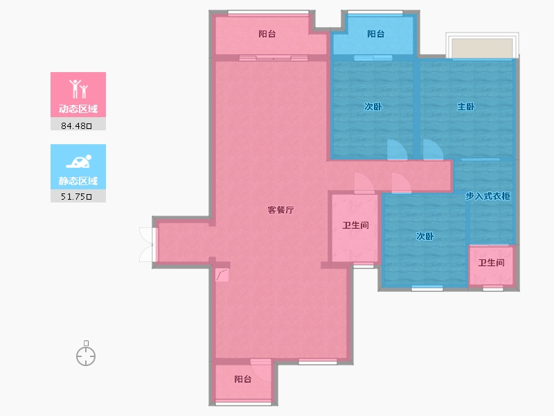 湖南省-岳阳市-警苑小区-123.00-户型库-动静分区